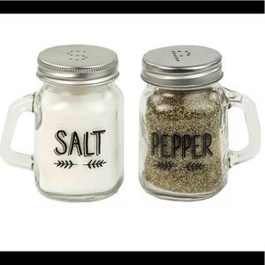 Home Basics Clear Mason Jars Set Salt & Pepper